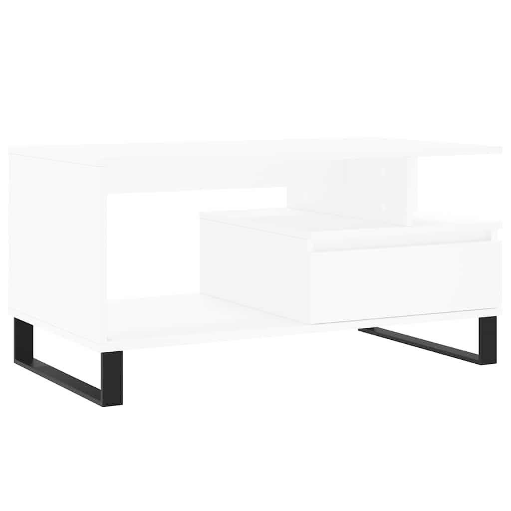 sofabord 90x49x45 cm konstrueret træ hvid