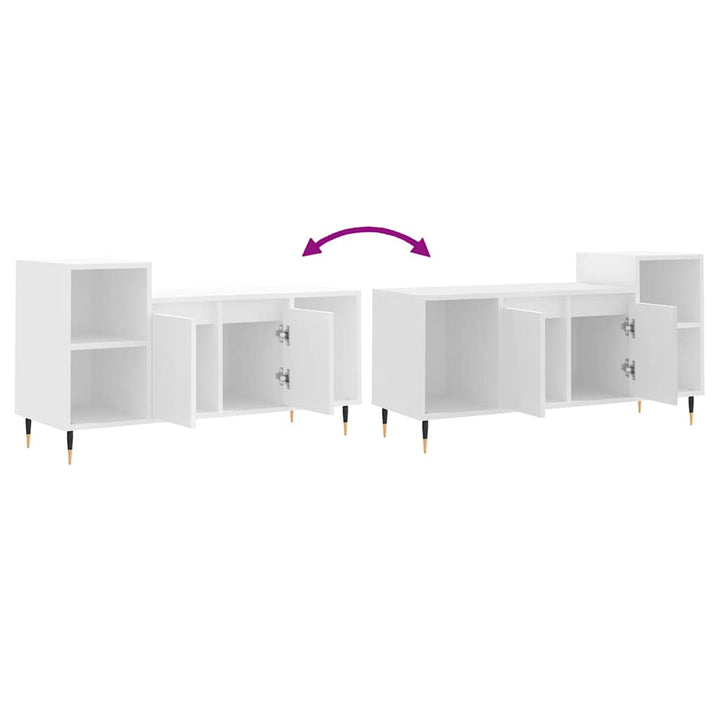 tv-bord 100x35x55 cm konstrueret træ hvid