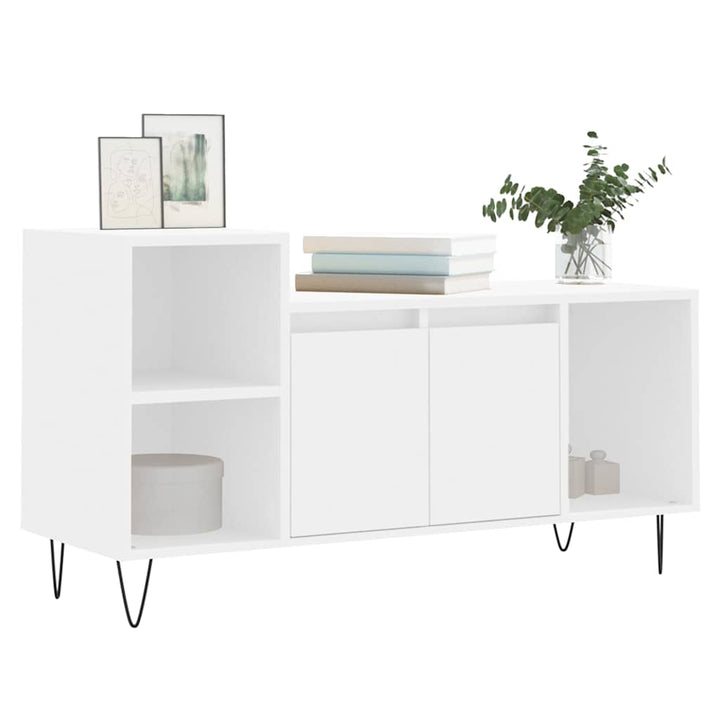 tv-bord 100x35x55 cm konstrueret træ hvid