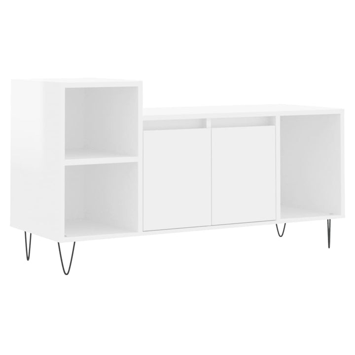 tv-bord 100x35x55 cm konstrueret træ hvid højglans