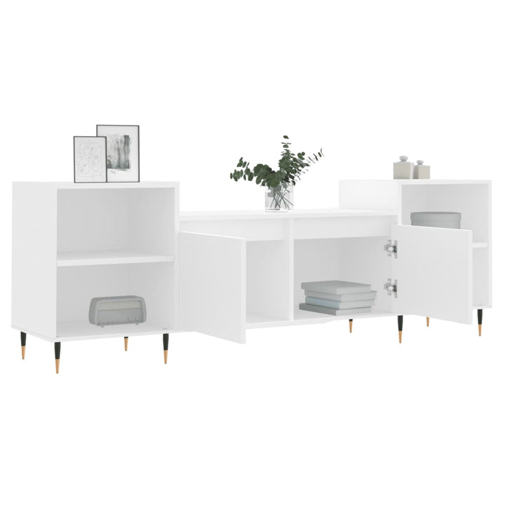 tv-bord 160x35x55 cm konstrueret træ hvid