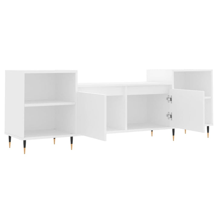 tv-bord 160x35x55 cm konstrueret træ hvid
