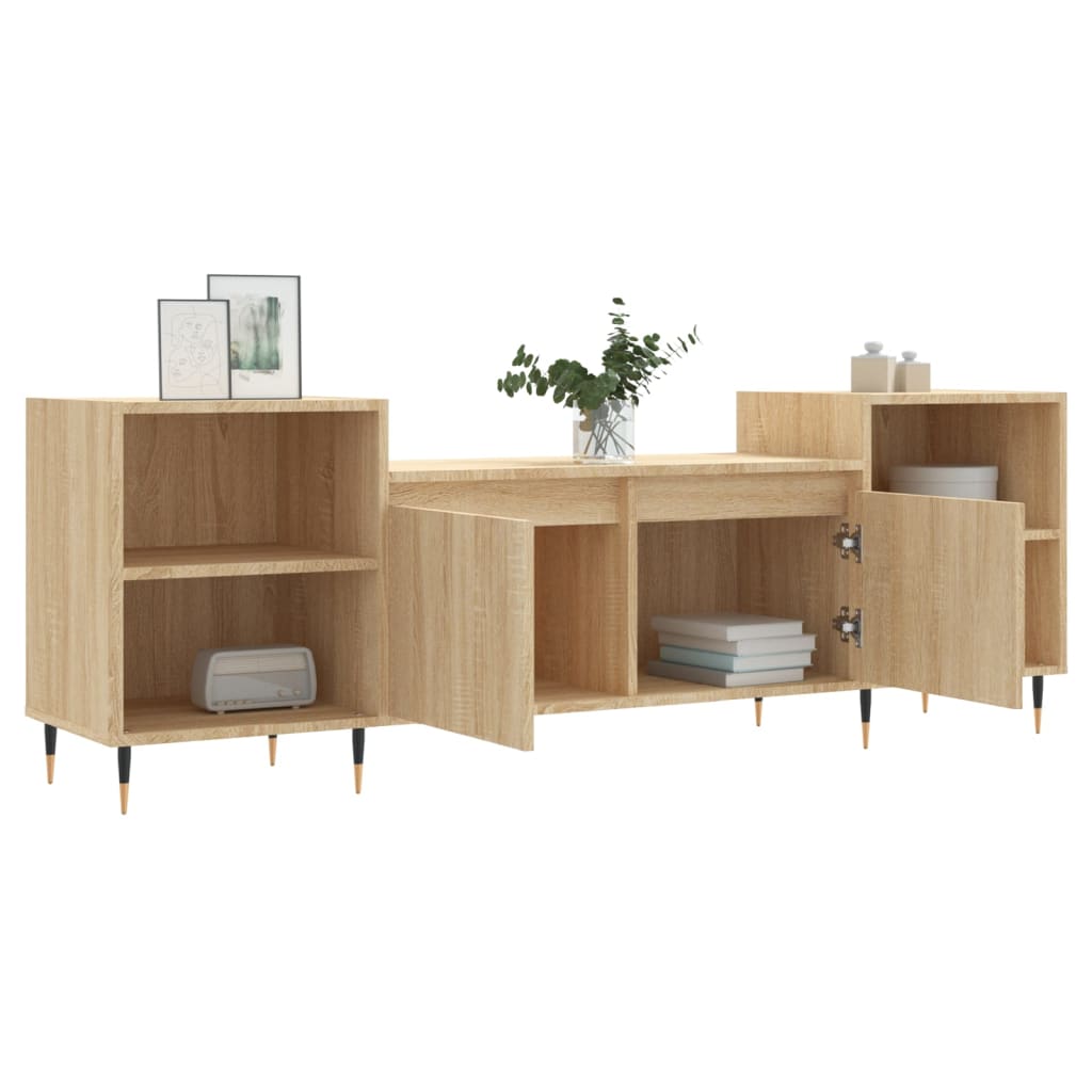 tv-bord 160x35x55 cm konstrueret træ sonoma-eg