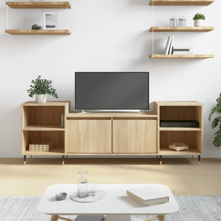 tv-bord 160x35x55 cm konstrueret træ sonoma-eg