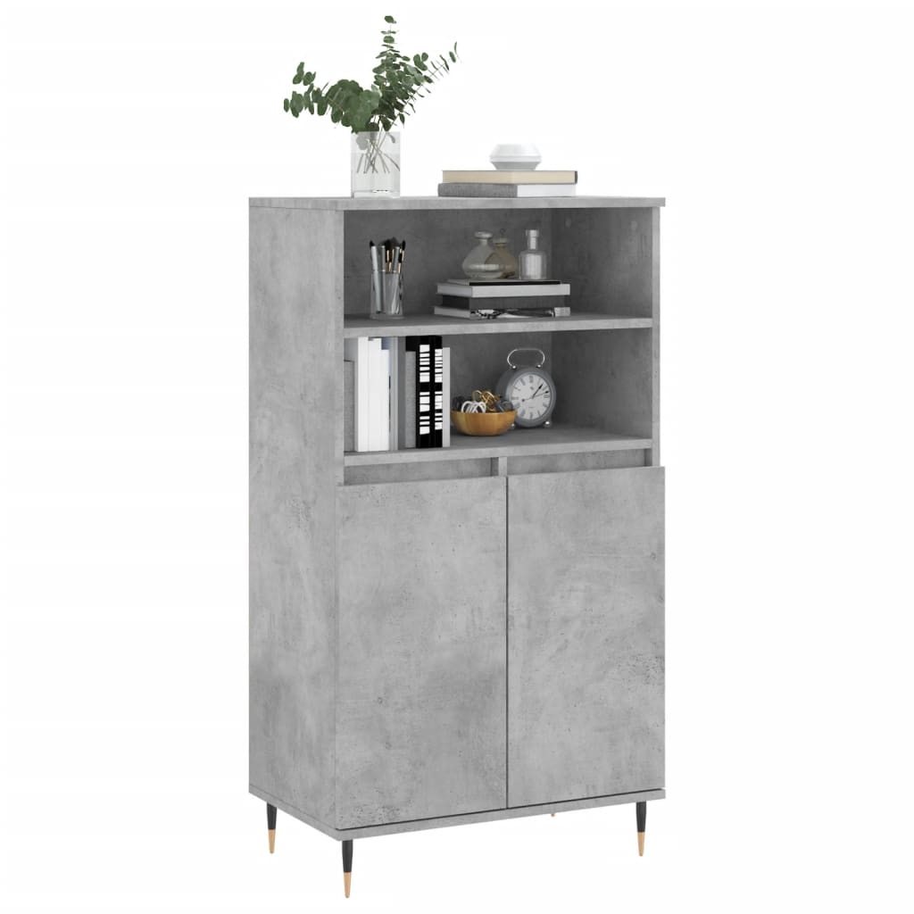 skab 60x36x110 cm konstrueret træ Betongrå