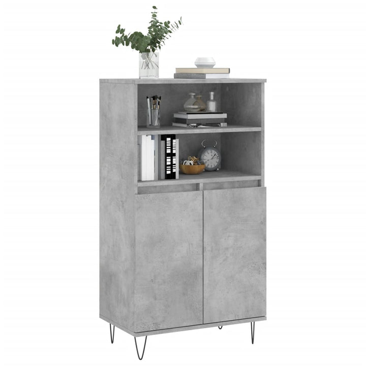 skab 60x36x110 cm konstrueret træ Betongrå