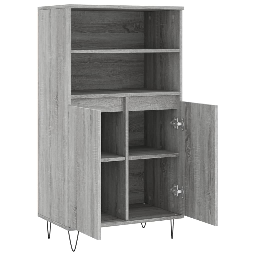 skab 60x36x110 cm konstrueret træ Grå sonoma-eg