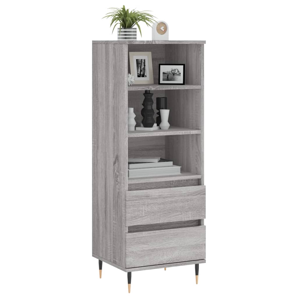 skab 40x36x110 cm konstrueret træ Grå sonoma-eg