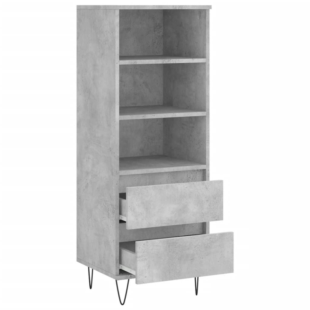 skab 40x36x110 cm konstrueret træ betongrå