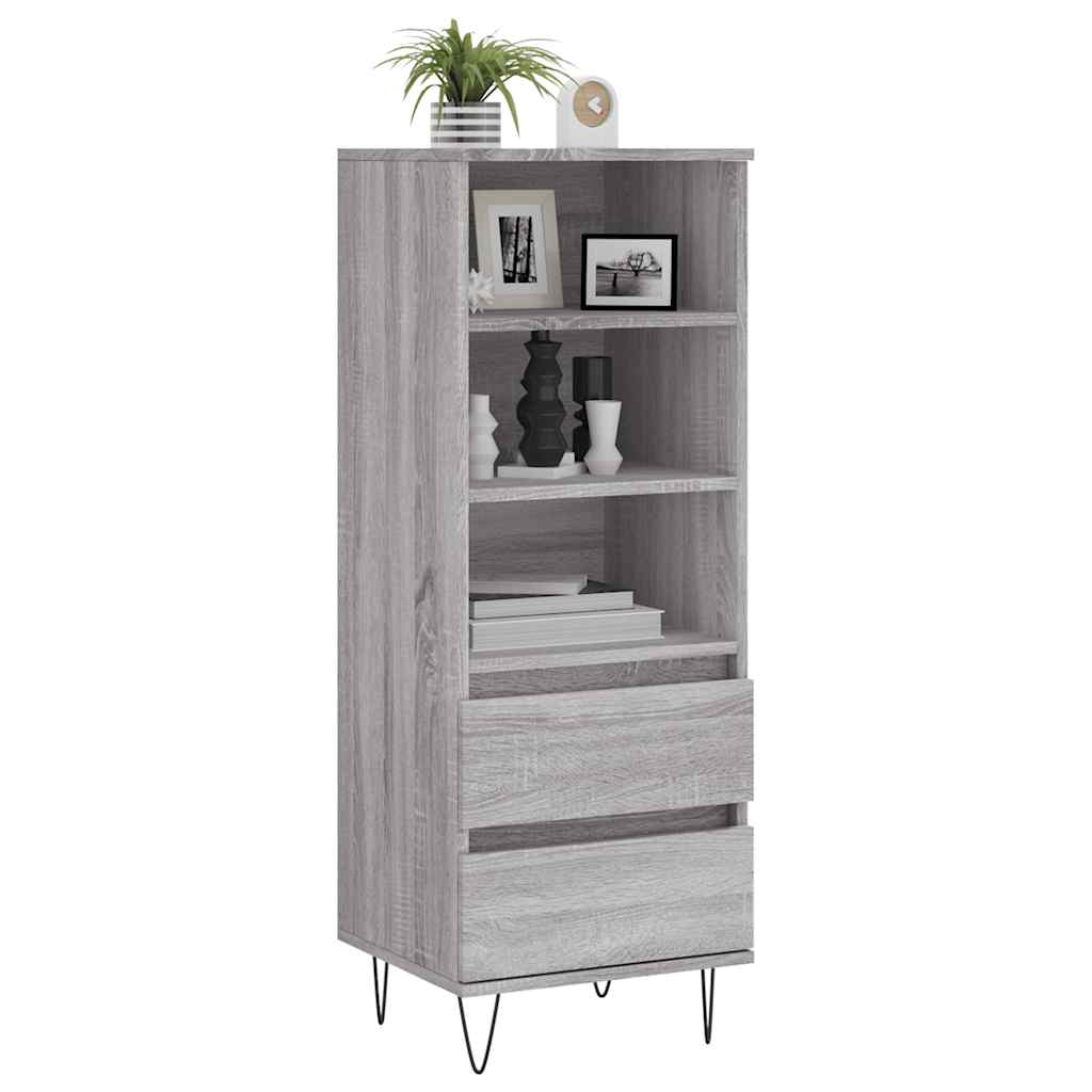 skab 40x36x110 cm konstrueret træ Grå sonoma-eg