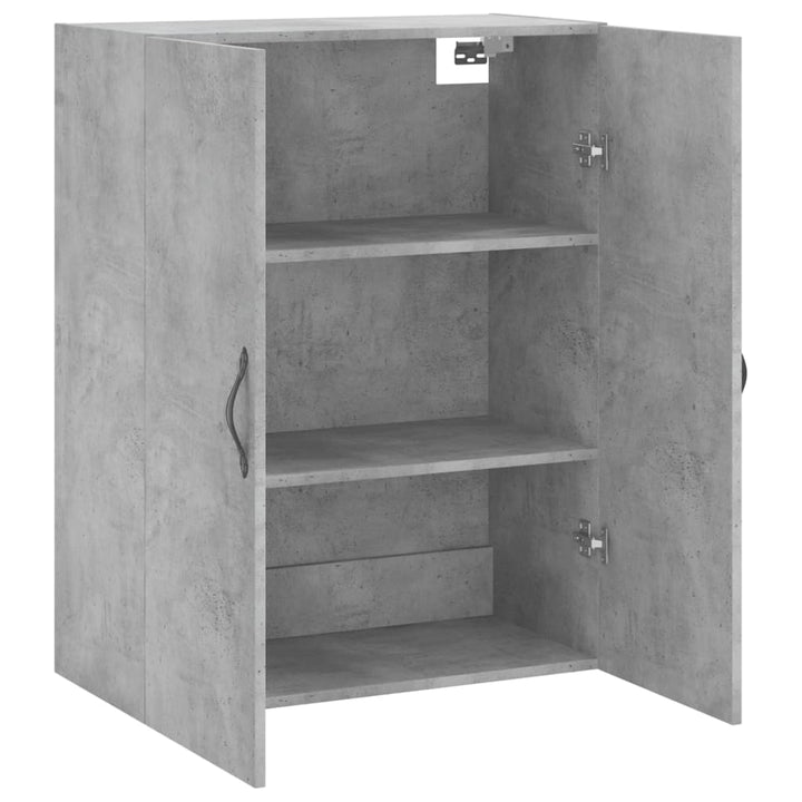 vægskab 69,5x34x90 cm konstrueret træ betongrå