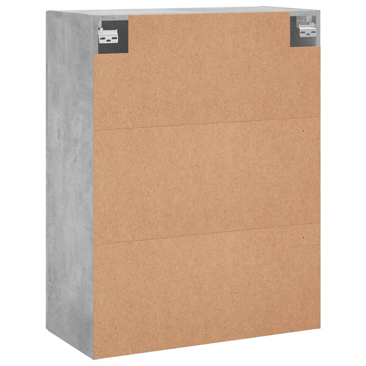 vægskab 69,5x34x90 cm konstrueret træ betongrå