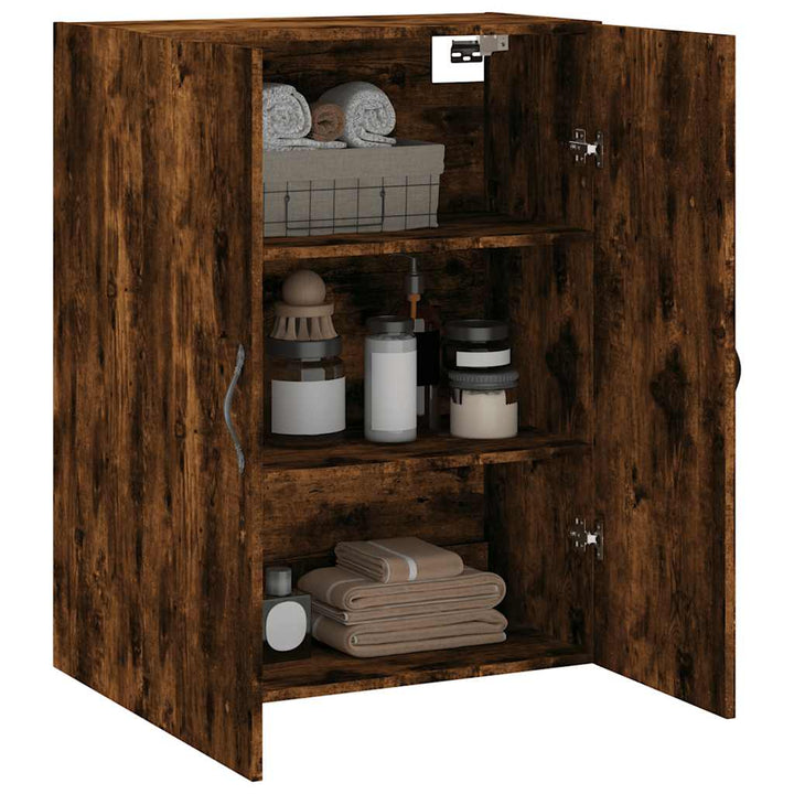 vægskab 69,5x34x90 cm konstrueret træ røget sonoma-eg