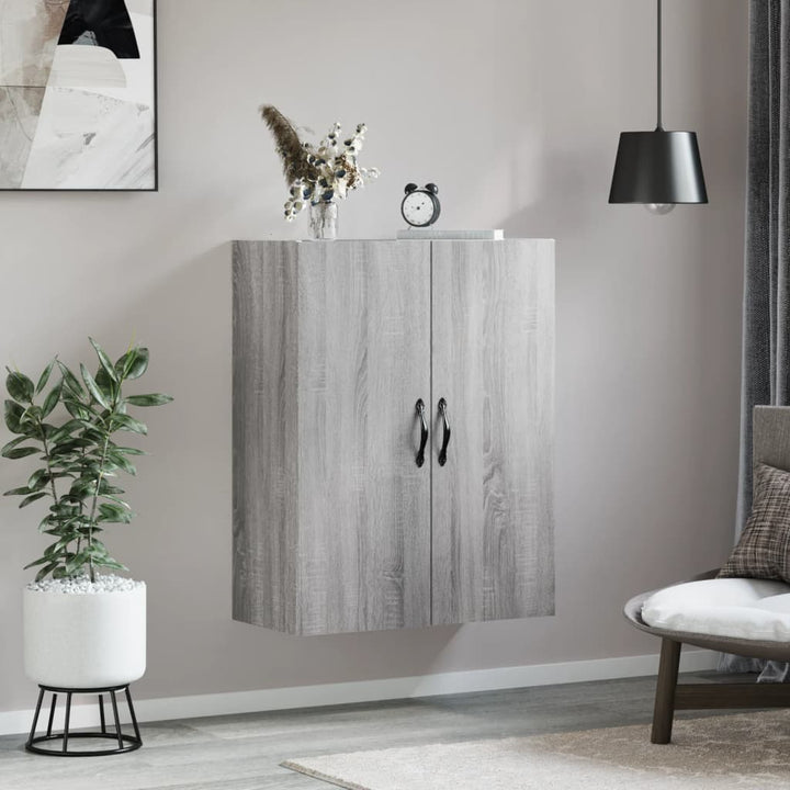 vægskab 69,5x34x90 cm konstrueret træ grå sonoma-eg