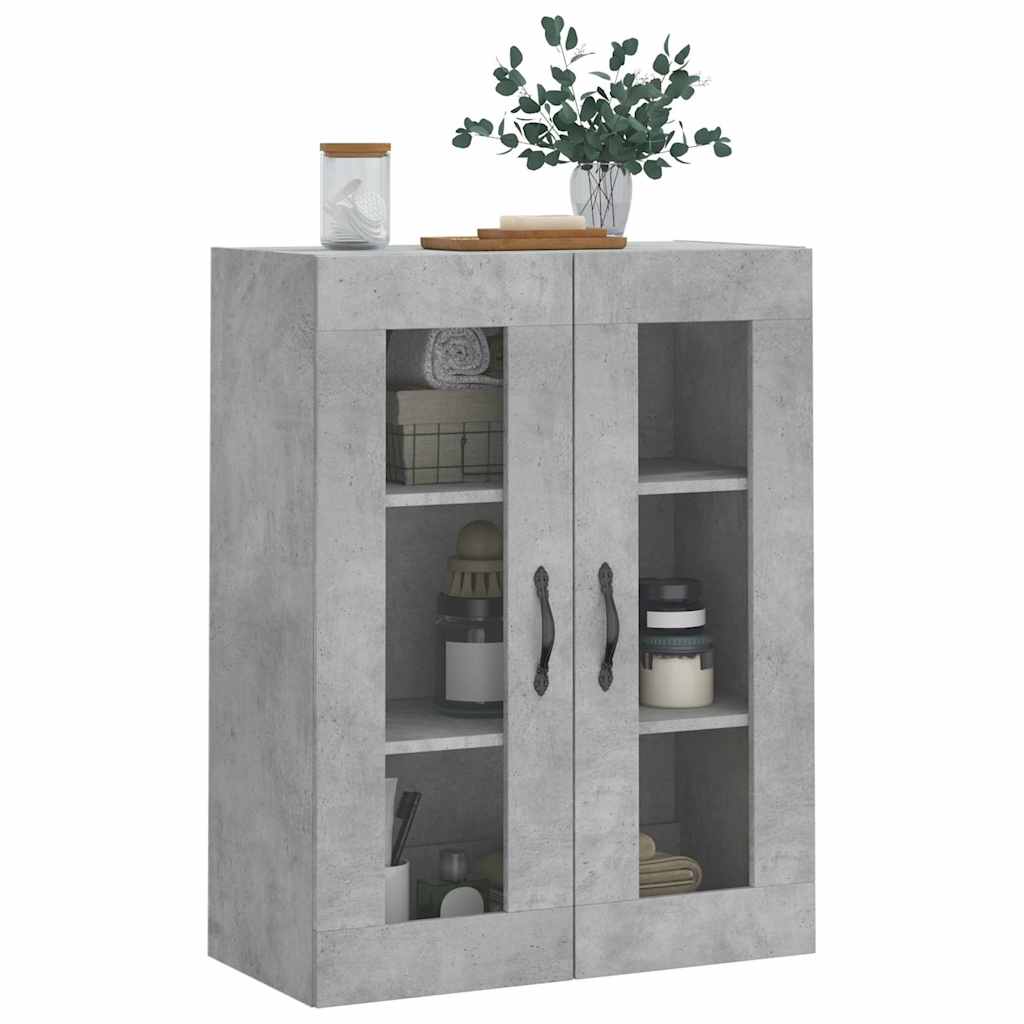 vægskab 69,5x34x90 cm konstrueret træ betongrå