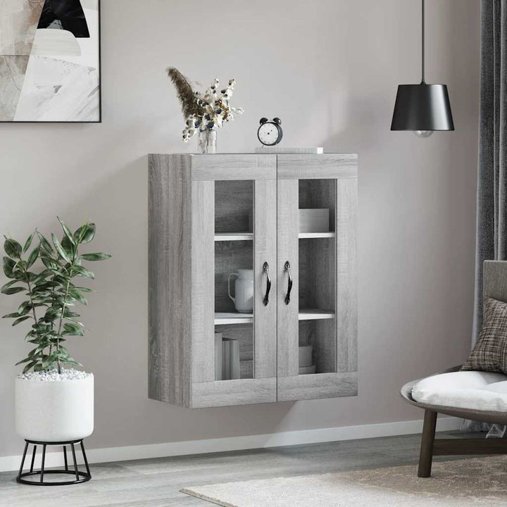 vægskab 69,5x34x90 cm konstrueret træ grå sonoma-eg