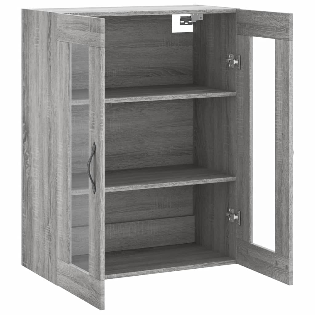 vægskab 69,5x34x90 cm konstrueret træ grå sonoma-eg