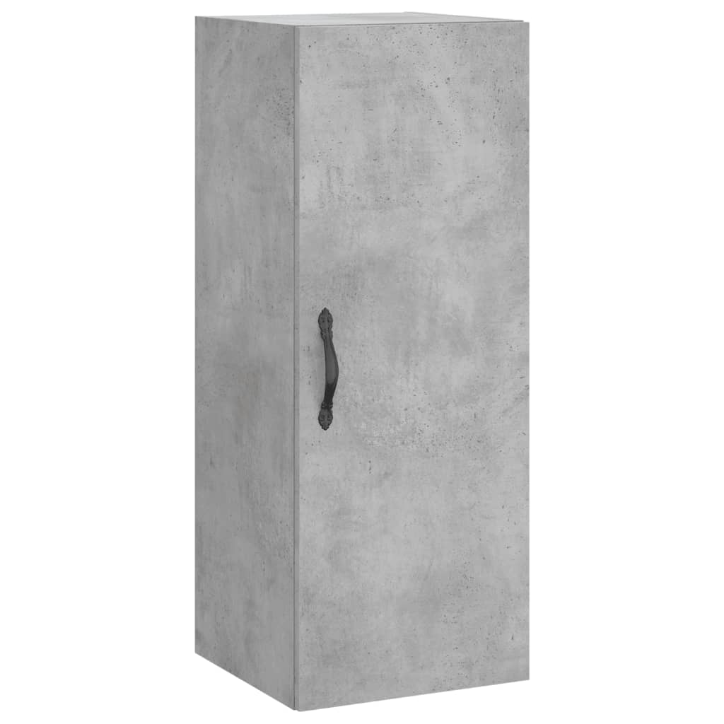 vægskab 34,5x34x90 cm konstrueret træ betongrå