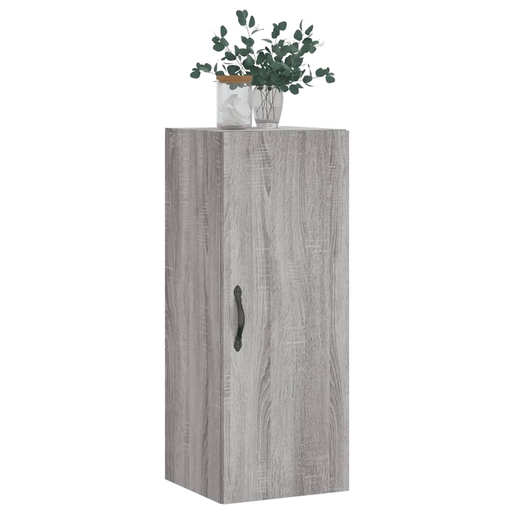 vægskab 34,5x34x90 cm konstrueret træ grå sonoma-eg