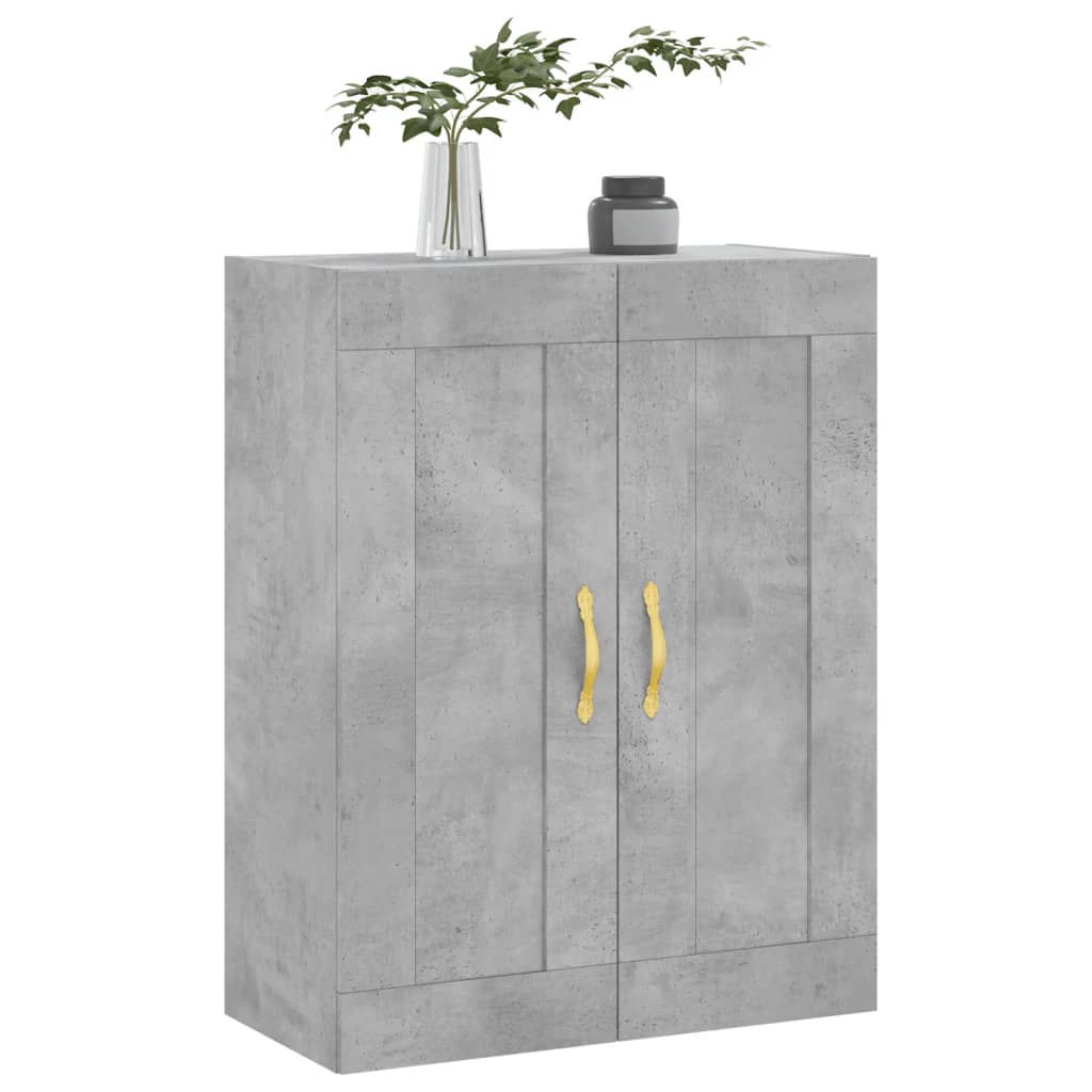 vægskab 69,5x34x90 cm konstrueret træ betongrå
