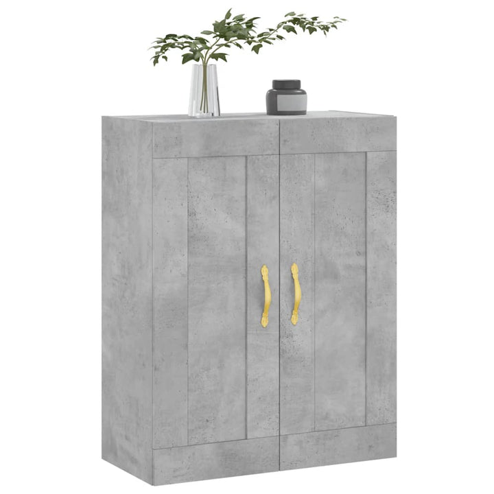 vægskab 69,5x34x90 cm konstrueret træ betongrå