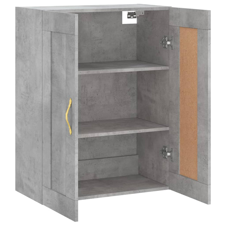 vægskab 69,5x34x90 cm konstrueret træ betongrå