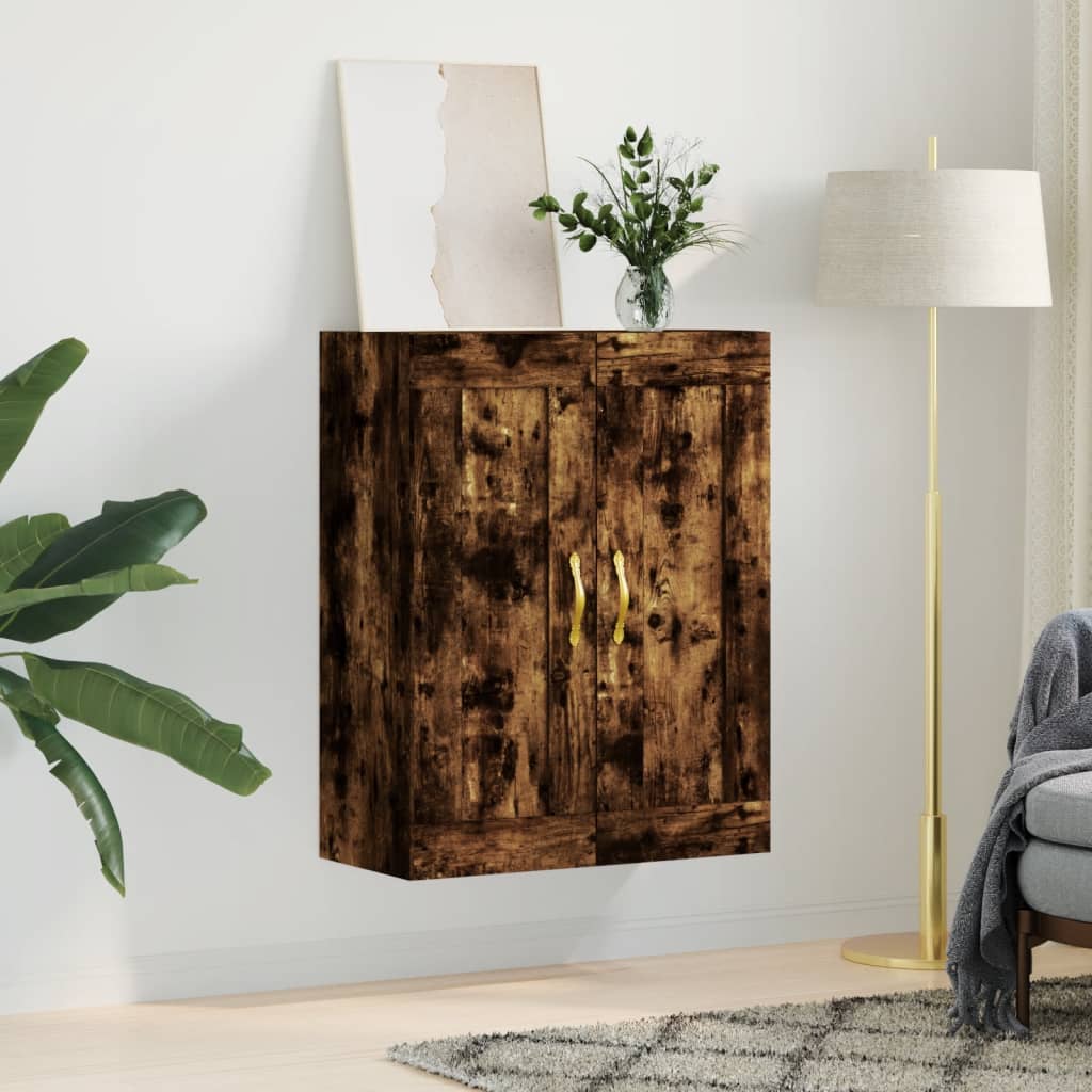 vægskab 69,5x34x90 cm konstrueret træ røget sonoma-eg