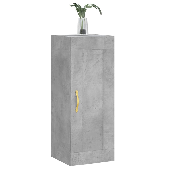 vægskab 34,5x34x90 cm konstrueret træ betongrå