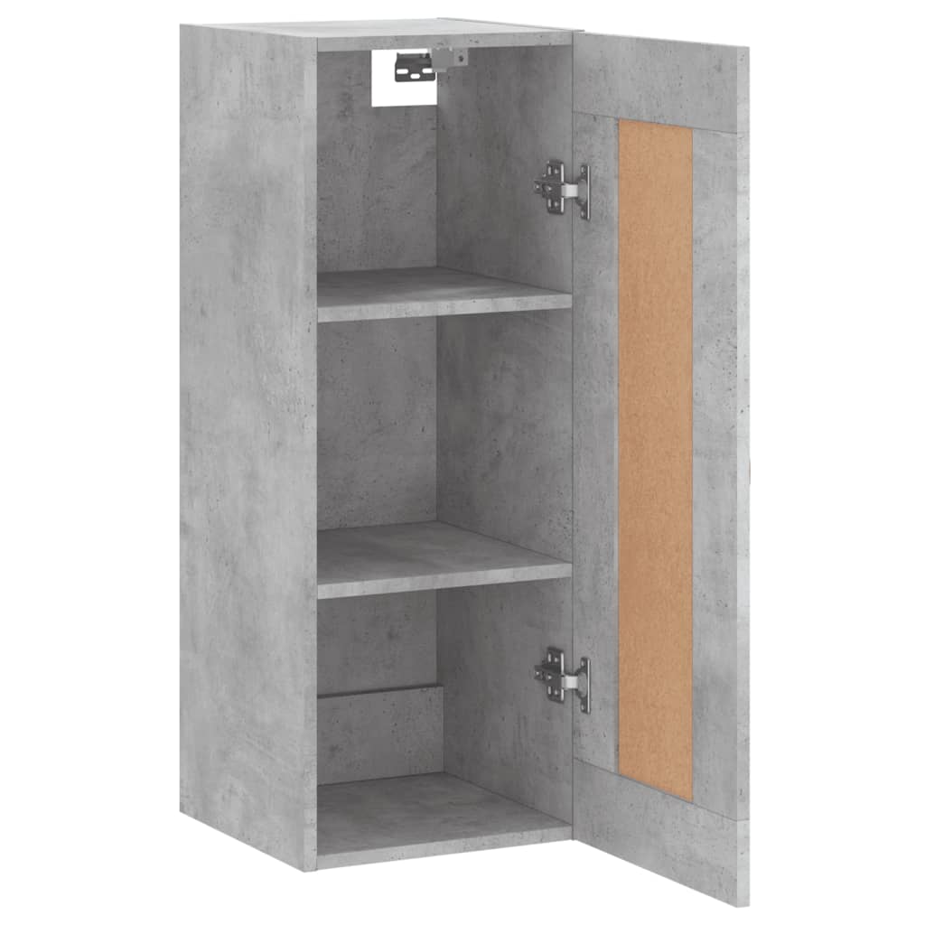 vægskab 34,5x34x90 cm konstrueret træ betongrå