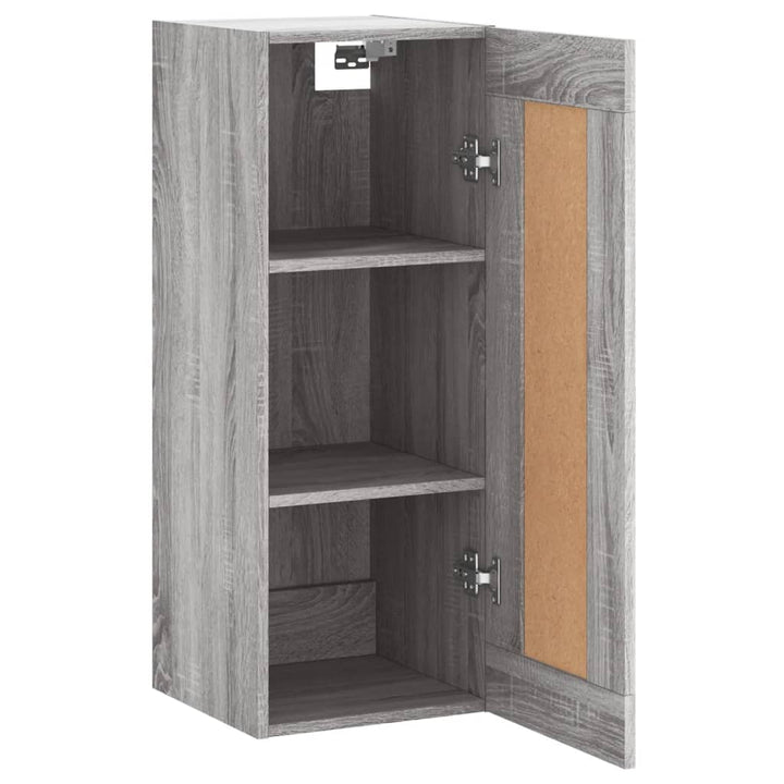 vægskab 34,5x34x90 cm konstrueret træ grå sonoma-eg