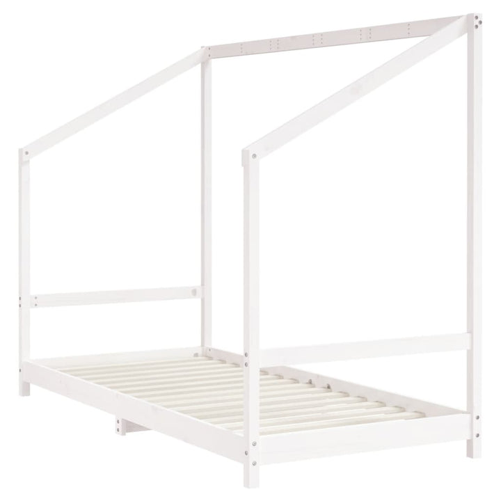 sengeramme til juniorseng 90x200 cm massivt fyrretræ hvid