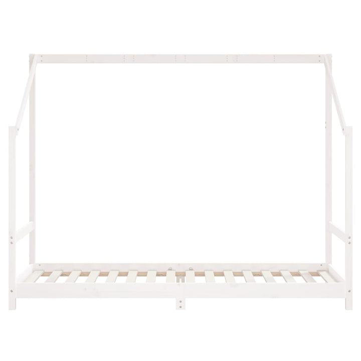 sengeramme til juniorseng 90x200 cm massivt fyrretræ hvid