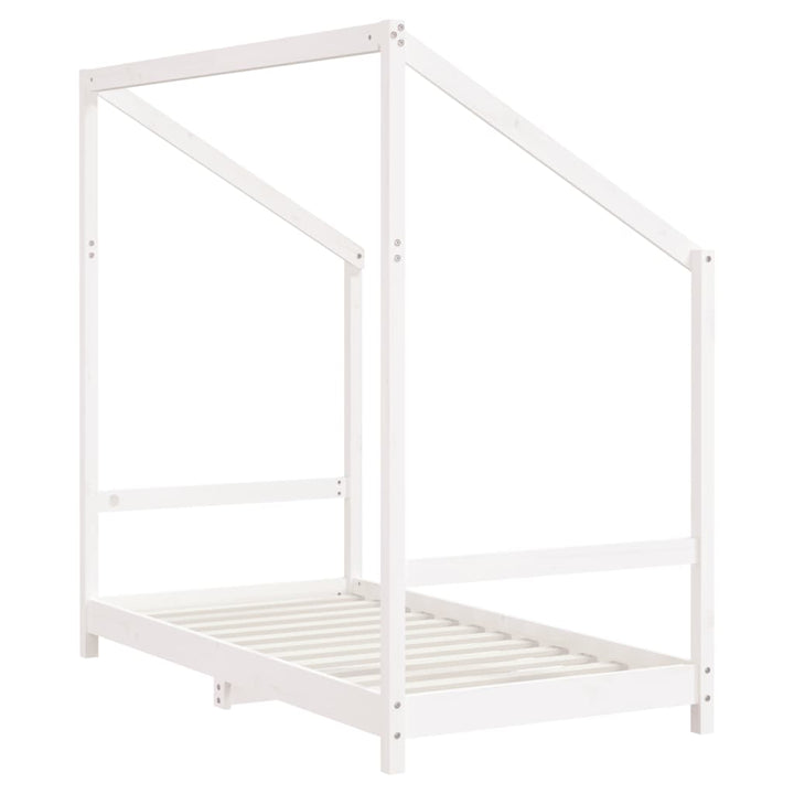 sengeramme til juniorseng 80x160 cm massivt fyrretræ hvid