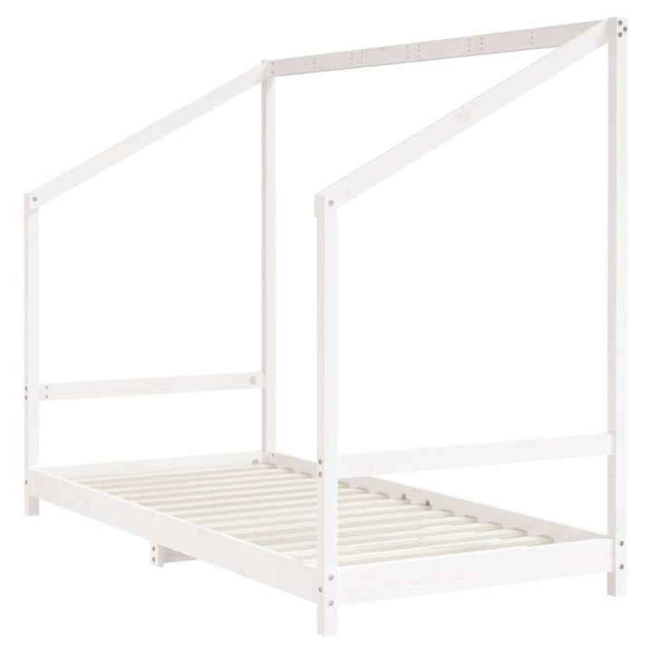 sengeramme til juniorseng 90x190 cm massivt fyrretræ hvid