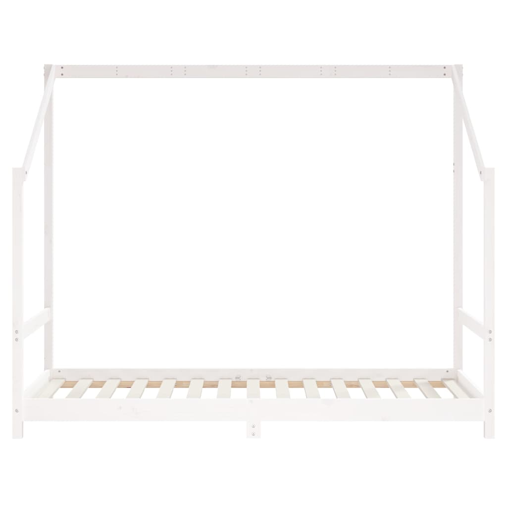 sengeramme til juniorseng 90x190 cm massivt fyrretræ hvid