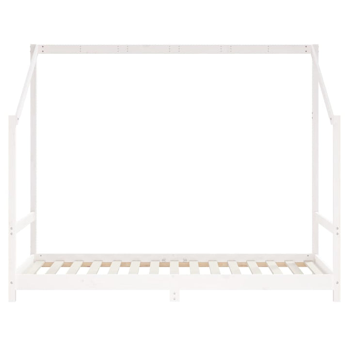 sengeramme til juniorseng 90x190 cm massivt fyrretræ hvid