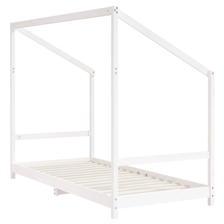 sengeramme til juniorseng 90x190 cm massivt fyrretræ hvid