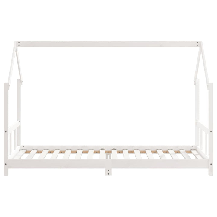 sengeramme til juniorseng 90x200 cm massivt fyrretræ hvid