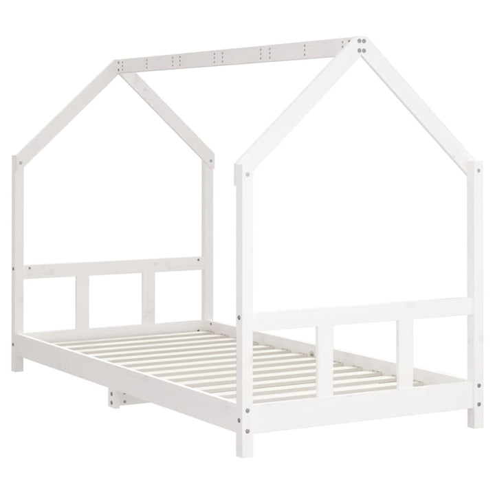 sengeramme til juniorseng 90x200 cm massivt fyrretræ hvid