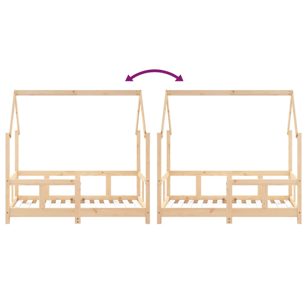sengeramme til juniorseng 70x140 cm massivt fyrretræ