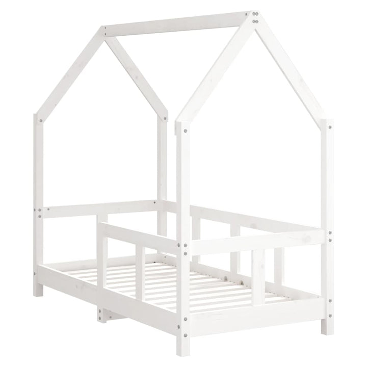 sengeramme til juniorseng 70x140 cm massivt fyrretræ hvid