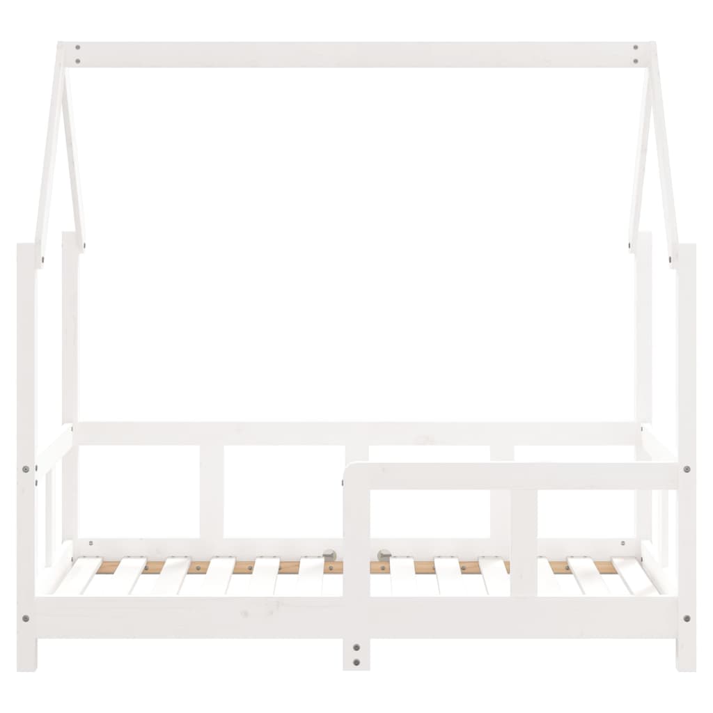 sengeramme til juniorseng 70x140 cm massivt fyrretræ hvid