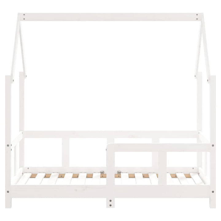 sengeramme til juniorseng 70x140 cm massivt fyrretræ hvid
