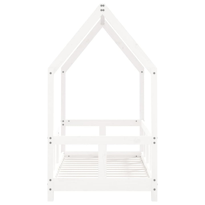 sengeramme til juniorseng 70x140 cm massivt fyrretræ hvid