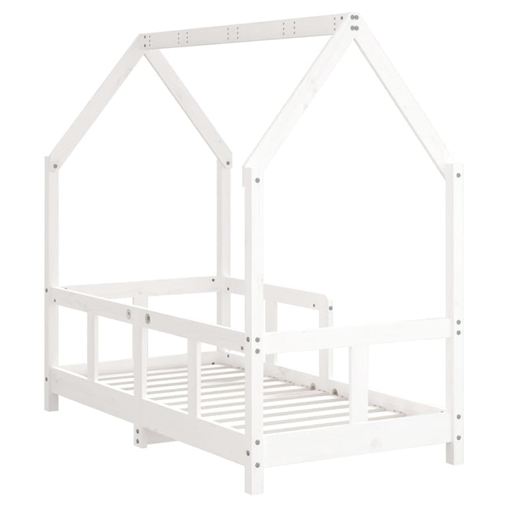 sengeramme til juniorseng 70x140 cm massivt fyrretræ hvid
