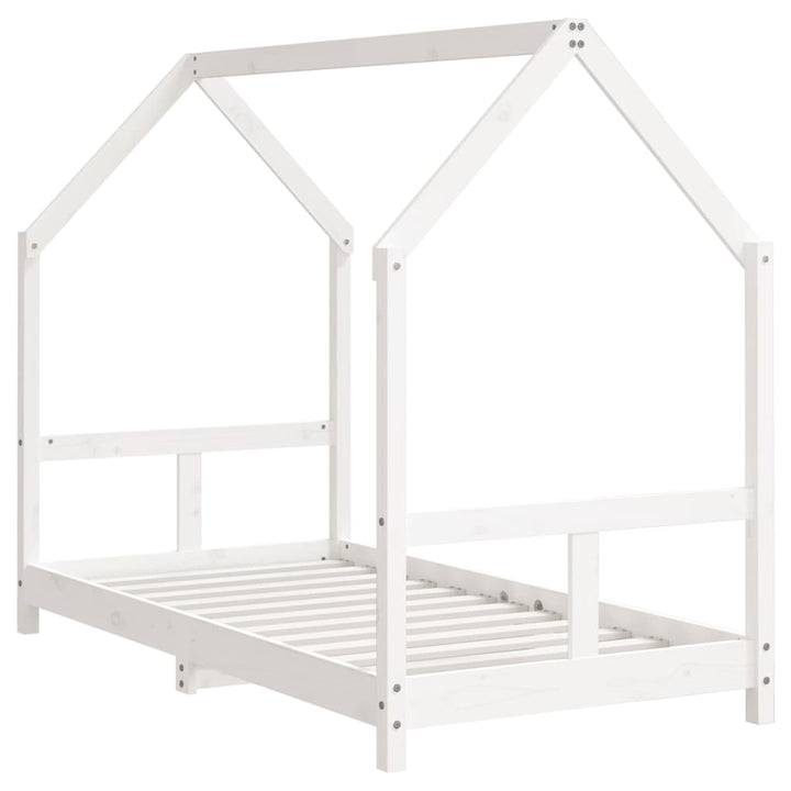 sengeramme til juniorseng 80x160 cm massivt fyrretræ hvid