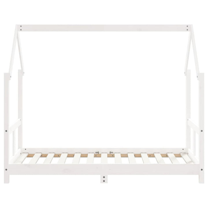sengeramme til juniorseng 80x160 cm massivt fyrretræ hvid