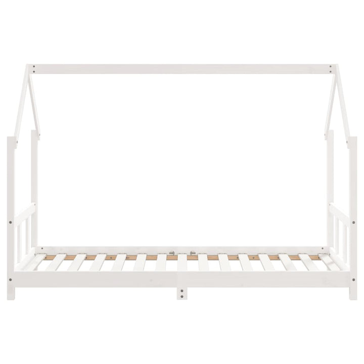 sengeramme til juniorseng 90x190 cm massivt fyrretræ hvid