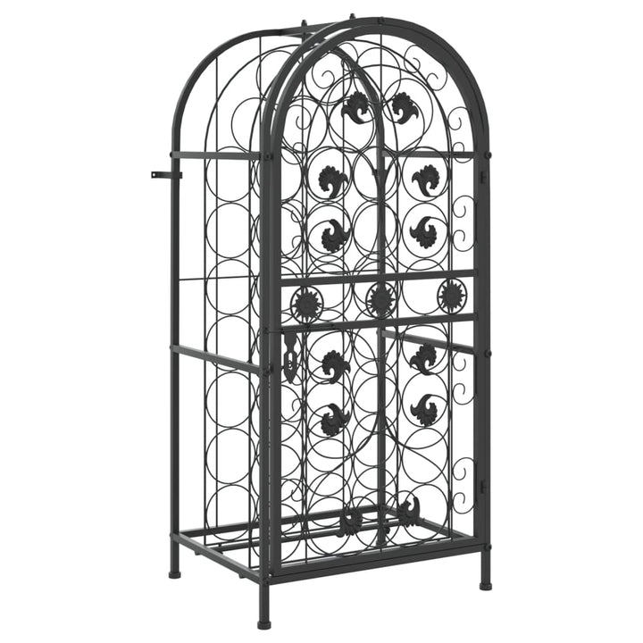 vinreol til 33 flasker 45x36x100 cm smedejern sort