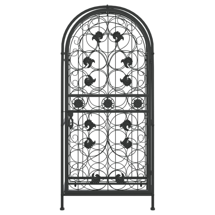 vinreol til 33 flasker 45x36x100 cm smedejern sort